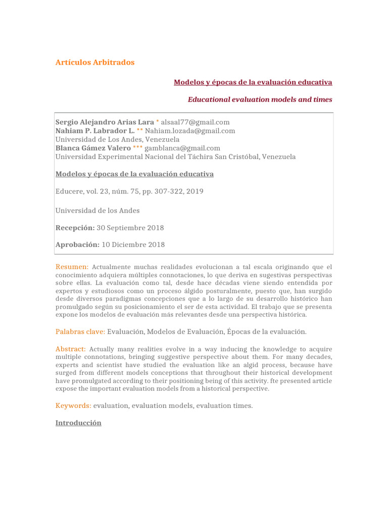 Modelos Históricos de Evaluación Educativa | PDF | Evaluación | Aprendizaje