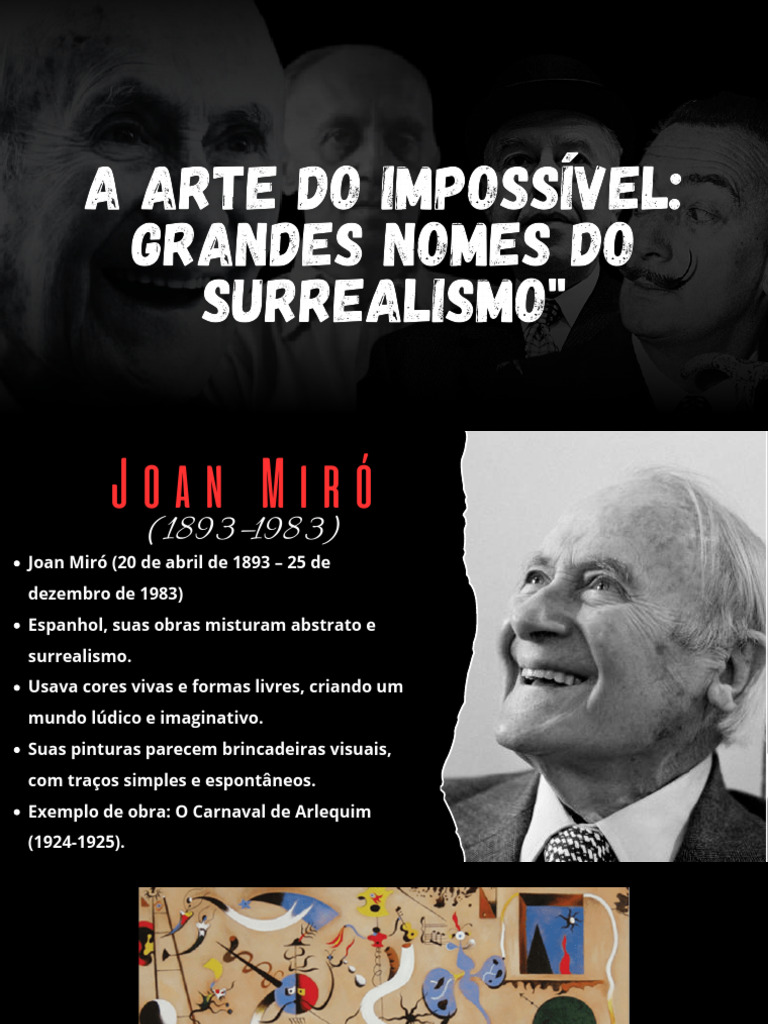Artistas do Surrealismo e suas Obras | PDF | Surrealismo | As artes