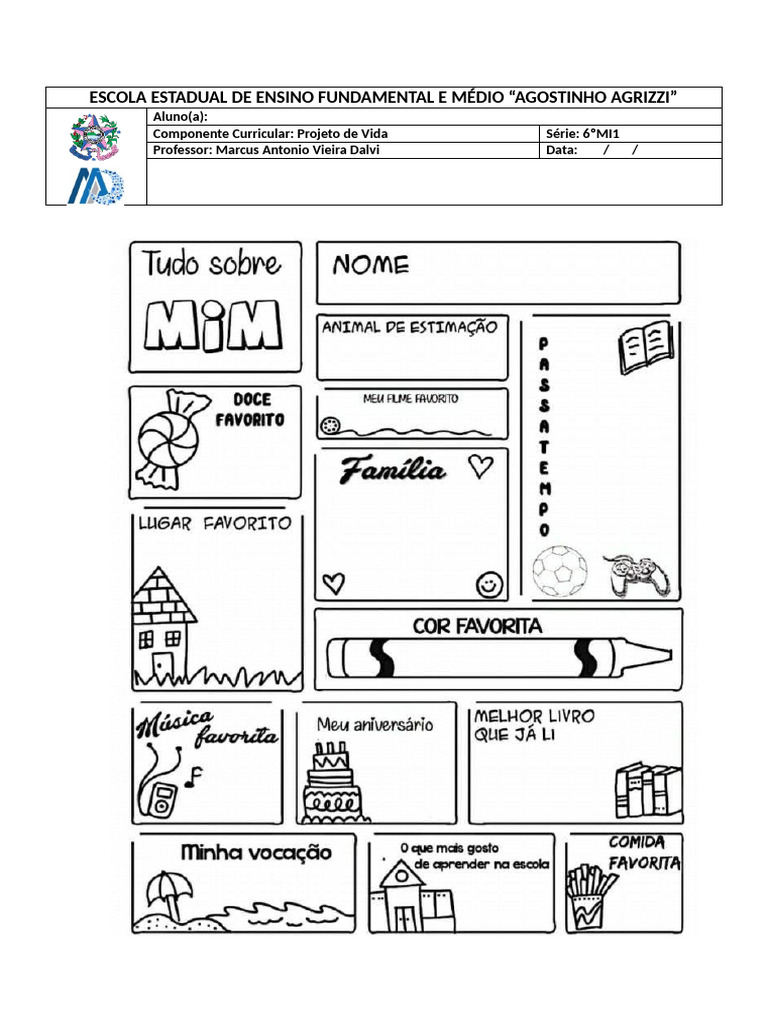 Atividade de Projeto de Vida - 6º Ano | PDF