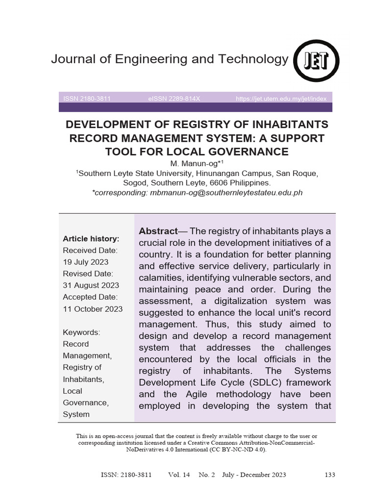 Inhabitants Record Management System | PDF | Software Development ...