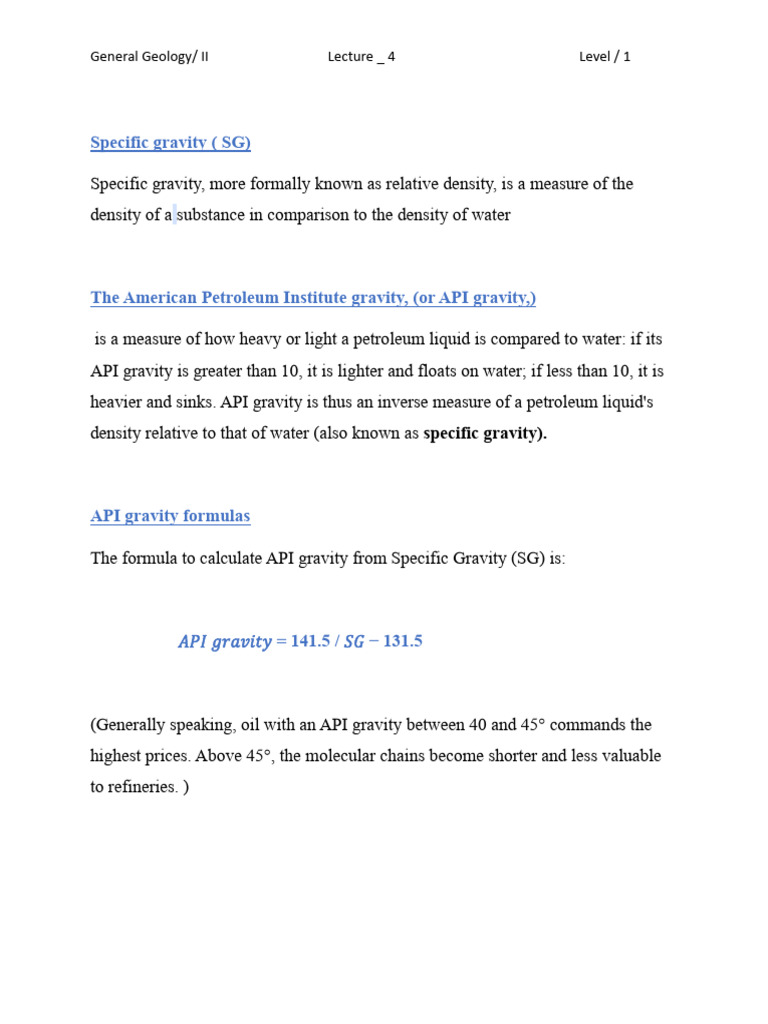 Understanding API Gravity in Crude Oil | PDF