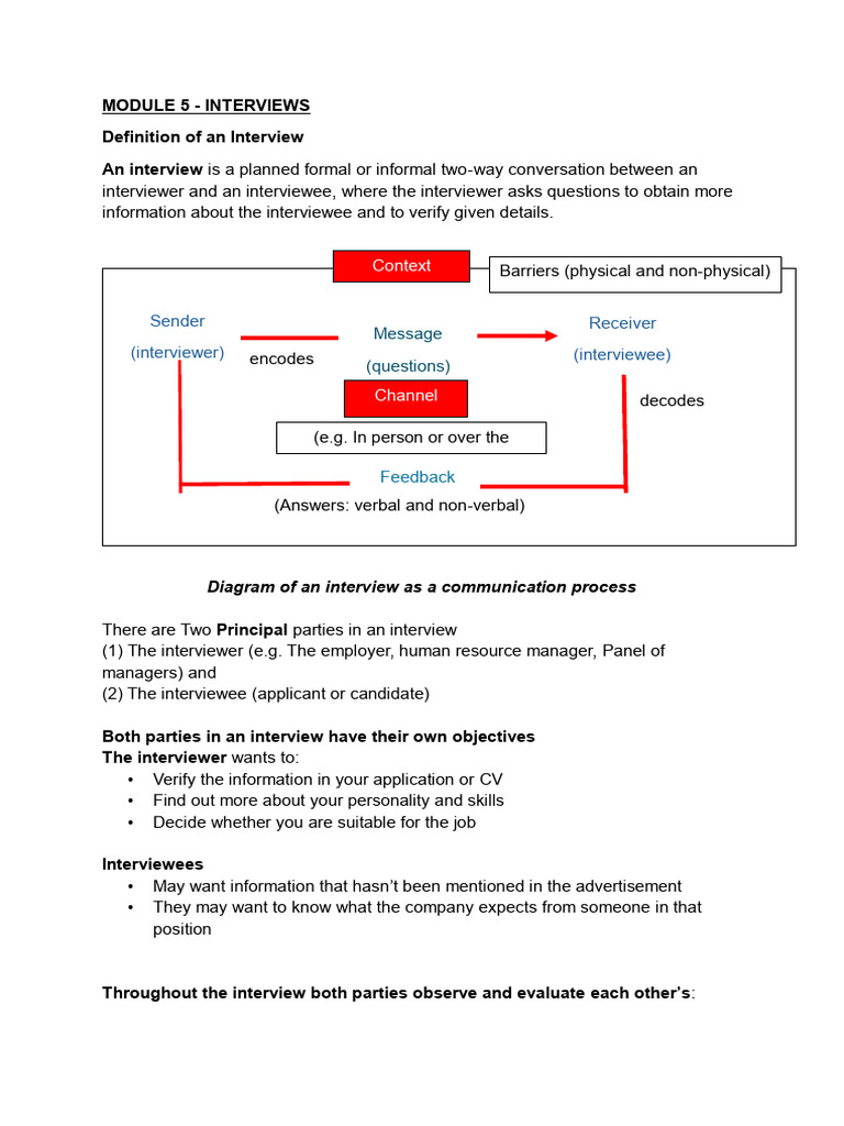 Module 5 - Interviews | PDF | Interview | Job Interview