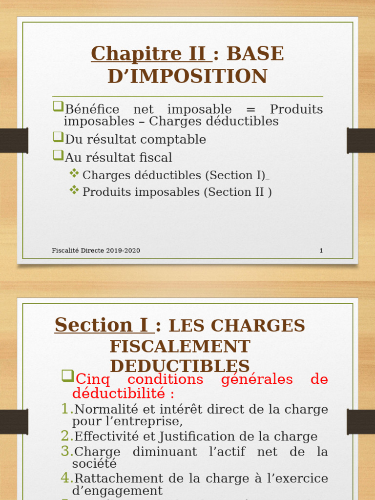 Conditions de Déductibilité Fiscale | PDF | Impôts | Taxe sur la valeur ...