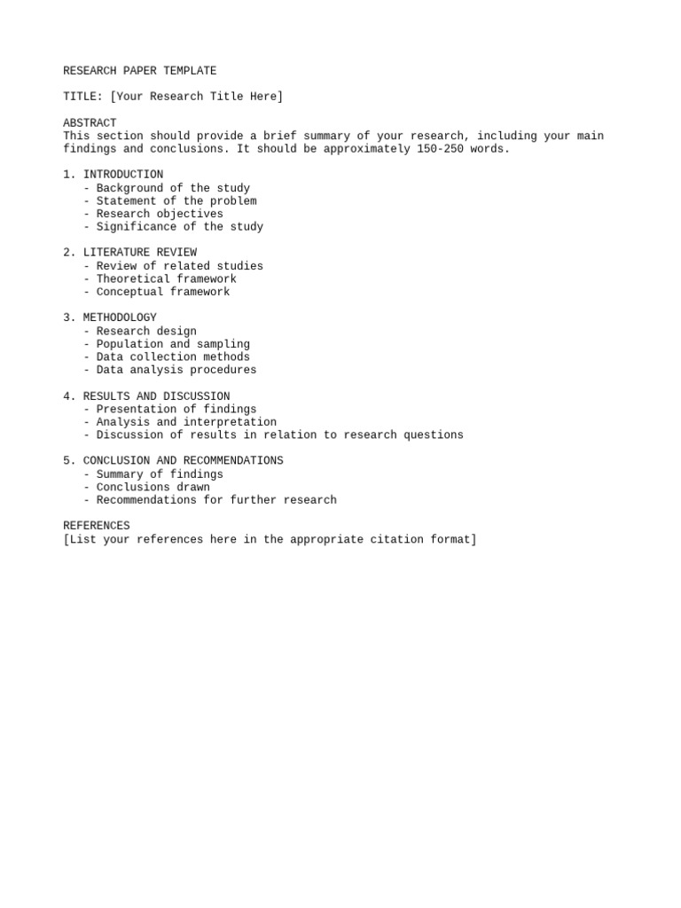 Research Paper Format Template | PDF