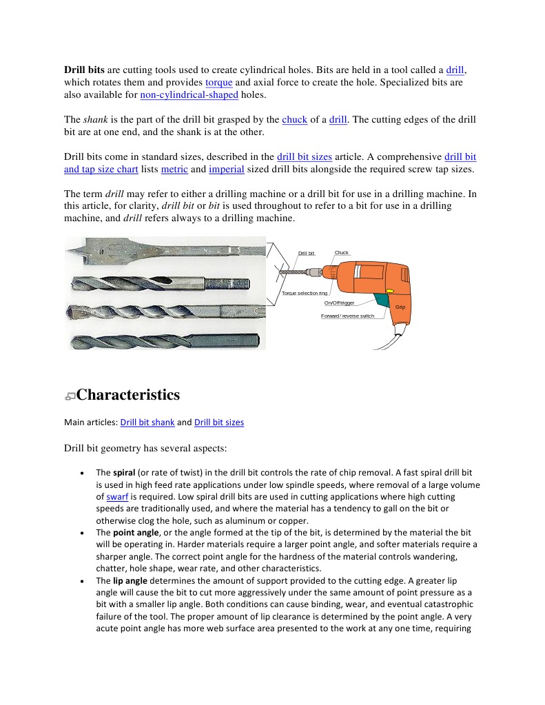 Drill Bits PDF Drill Drilling