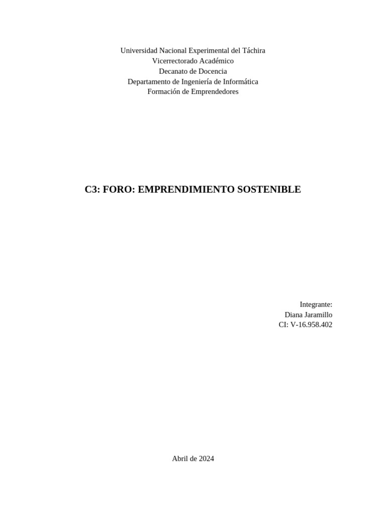 Emprendimiento Sostenible y Social | PDF
