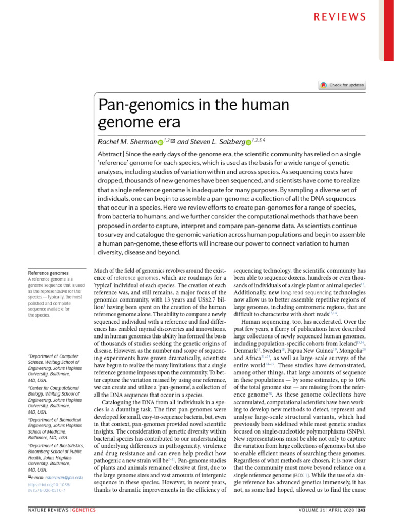 Advancing Genomics: The Pan-Genome Approach | PDF | Gene | Genome