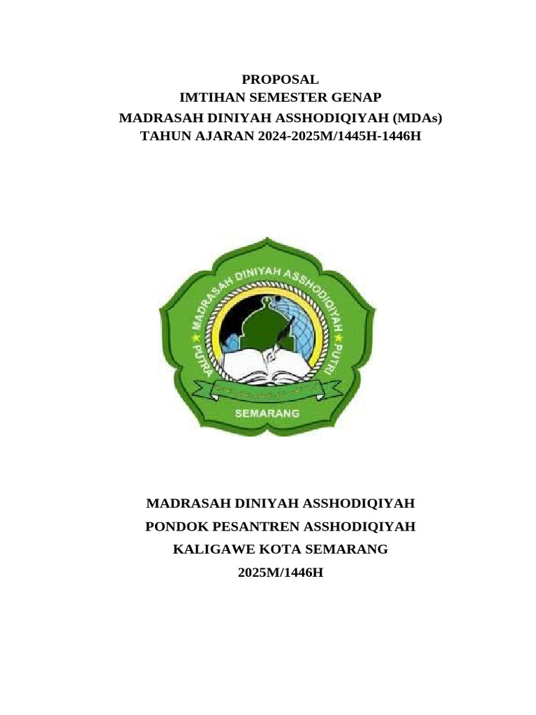 Imtihan Genap MDAs 2024-2025 | PDF