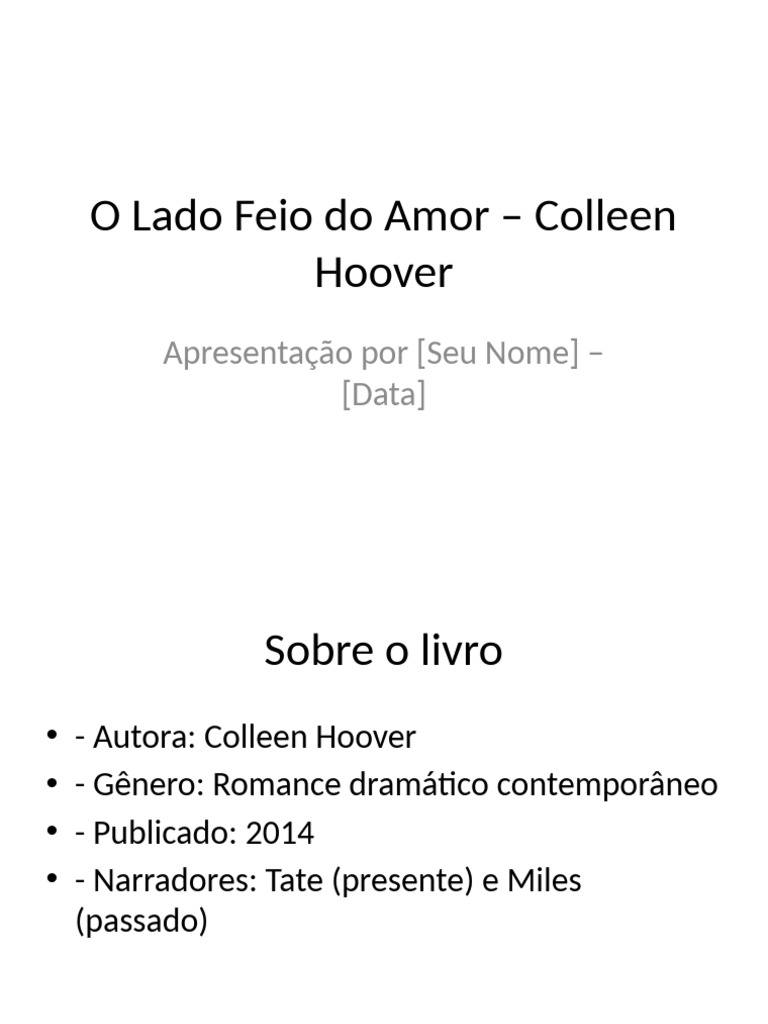 Personagens de "O Lado Feio do Amor" | PDF