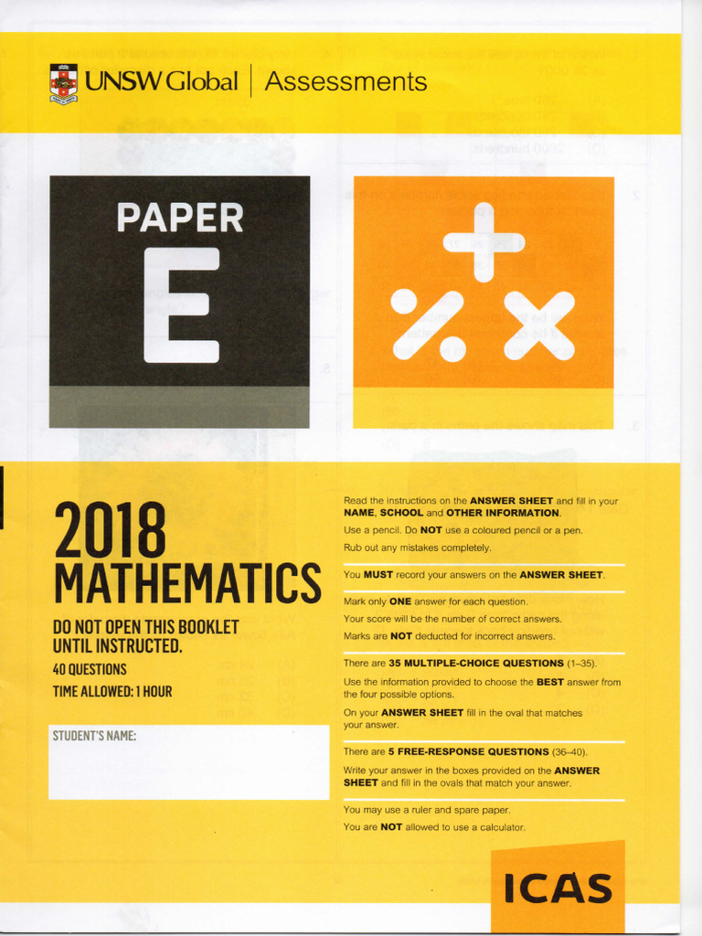 2018 Maths E | PDF