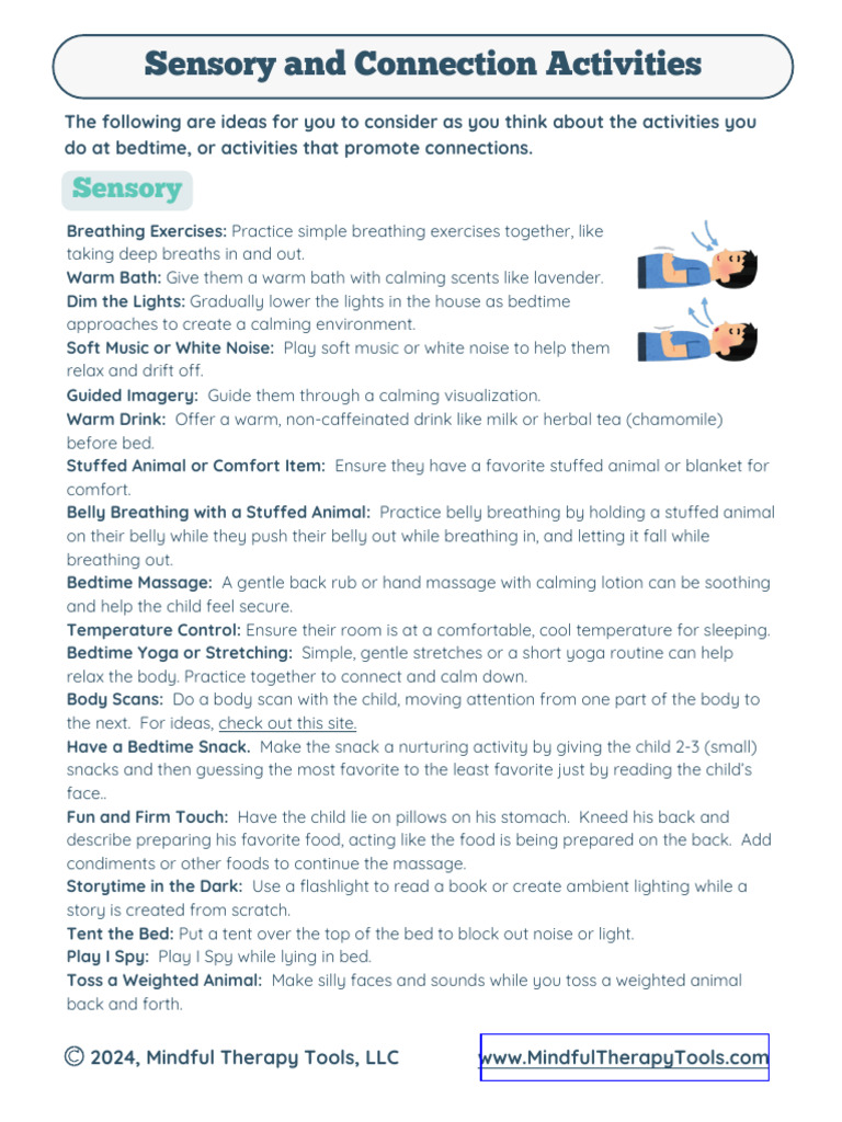 Bedtime Sensory Connection Activities | PDF
