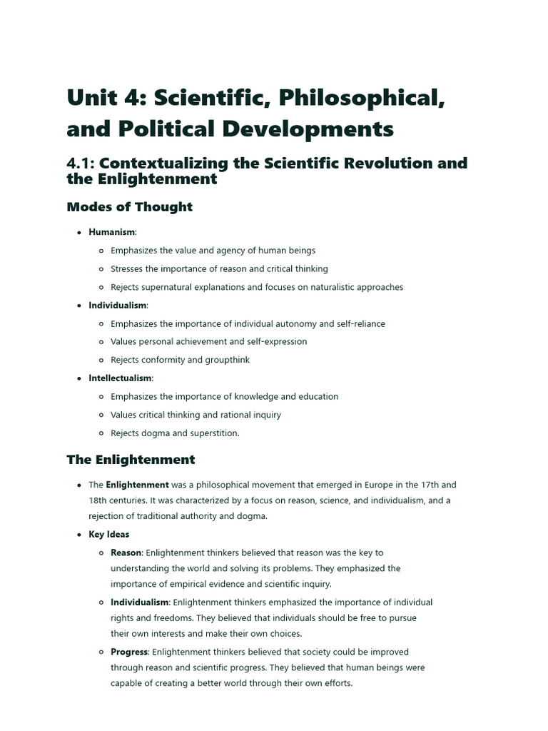 Enlightenment and Scientific Revolution Insights | PDF | Scientific ...