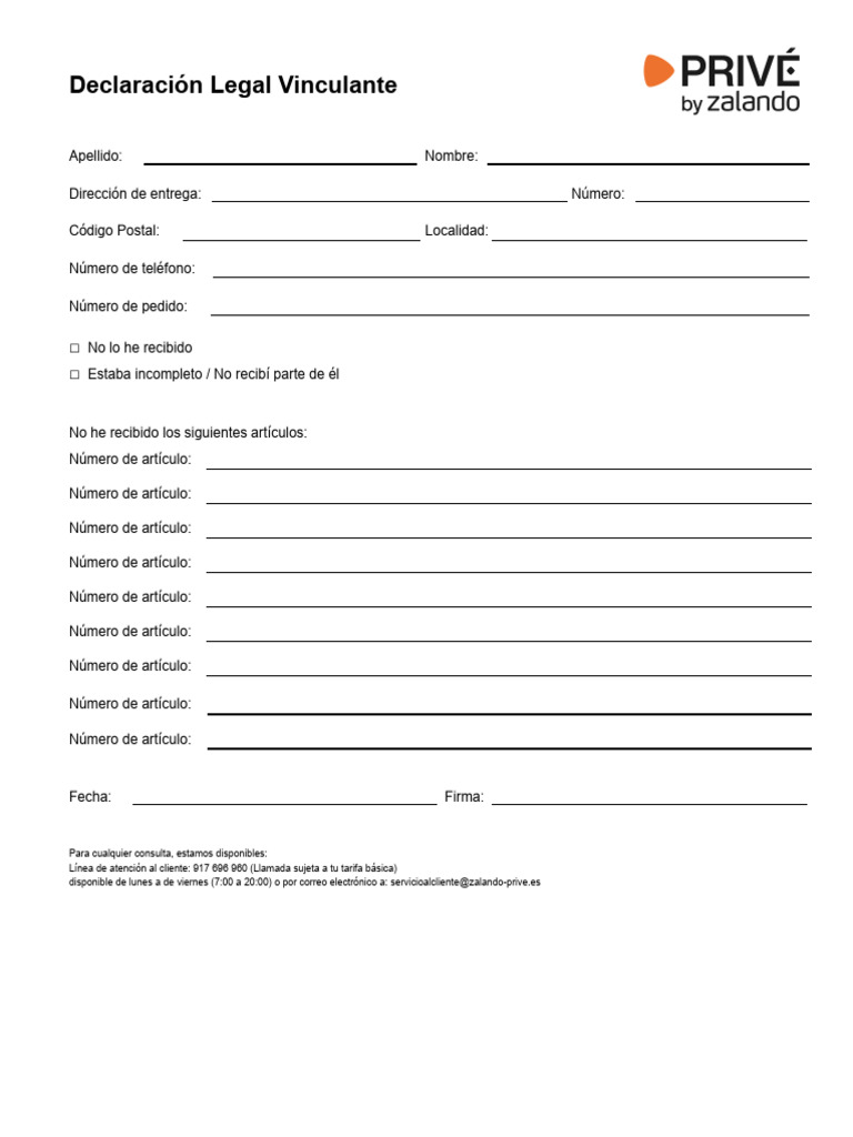 Missing Delivery LBS (ES) | PDF