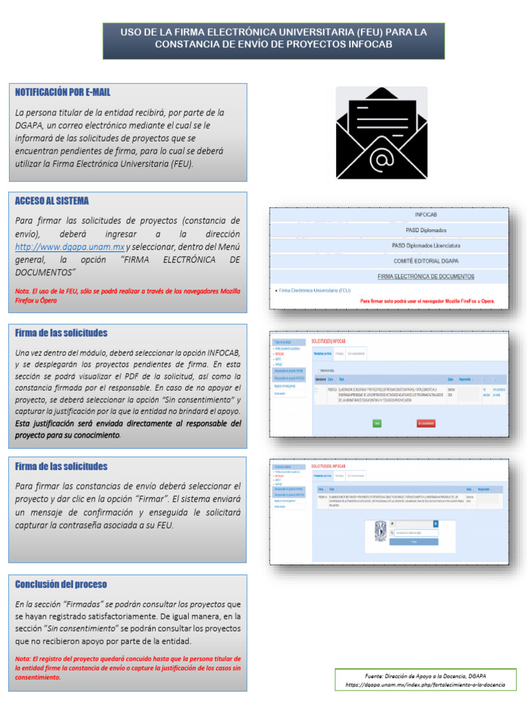 Uso de la FEU para Proyectos INFOCAB | PDF