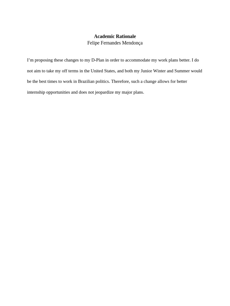 Academic Rationale | PDF
