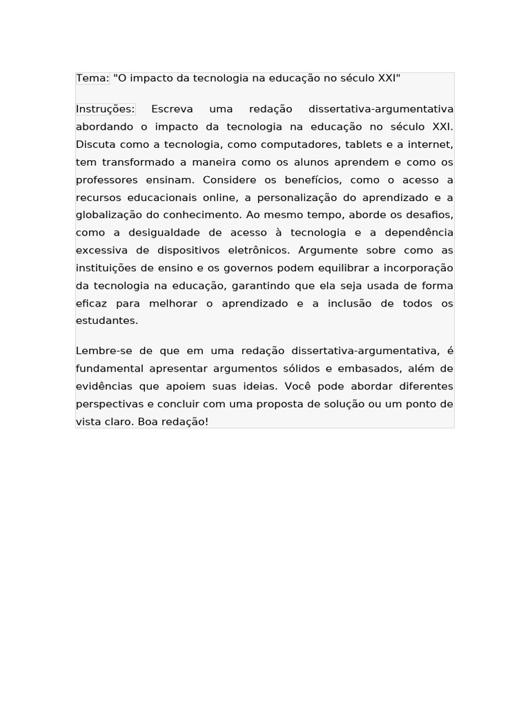 Impacto da Tecnologia na Educação XXI | PDF