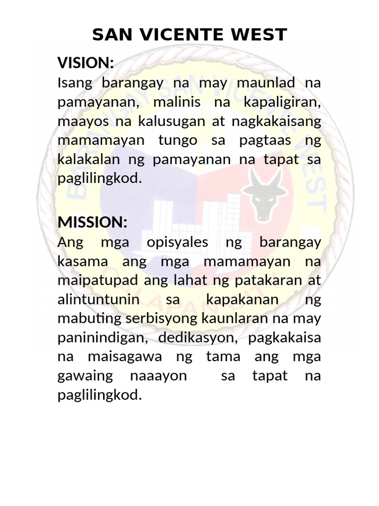 New Vision and Mission - 2024 | PDF