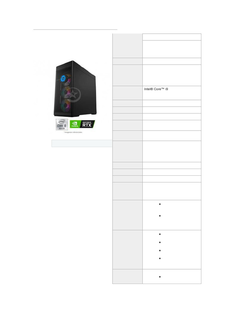 PC Lenovo Legion Tower 7i Gaming | PDF | USB | Unidad de estado sólido