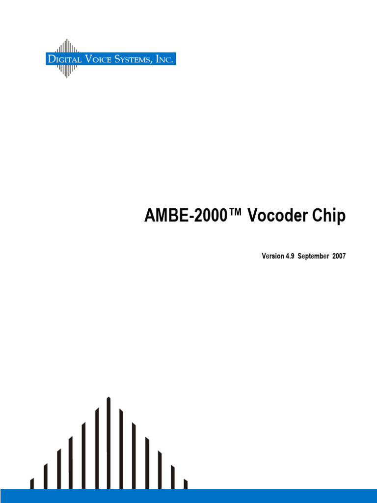 AMBE-2000 Vocoder User Manual | PDF | Data Compression | Sampling ...