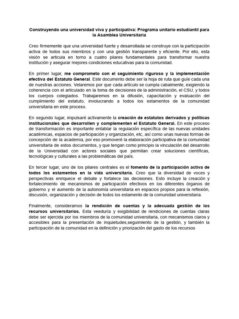 Programa de Participación Universitaria | PDF | Responsabilidad