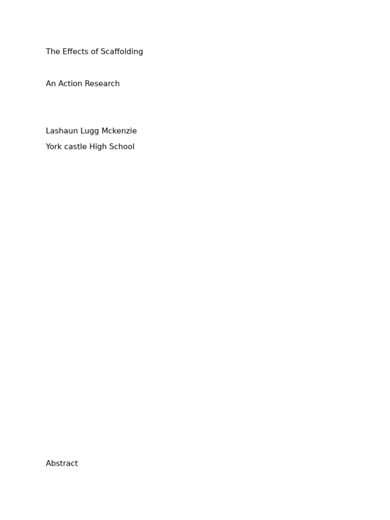 The Effects of Scaffolding | PDF | Learning | Cognition