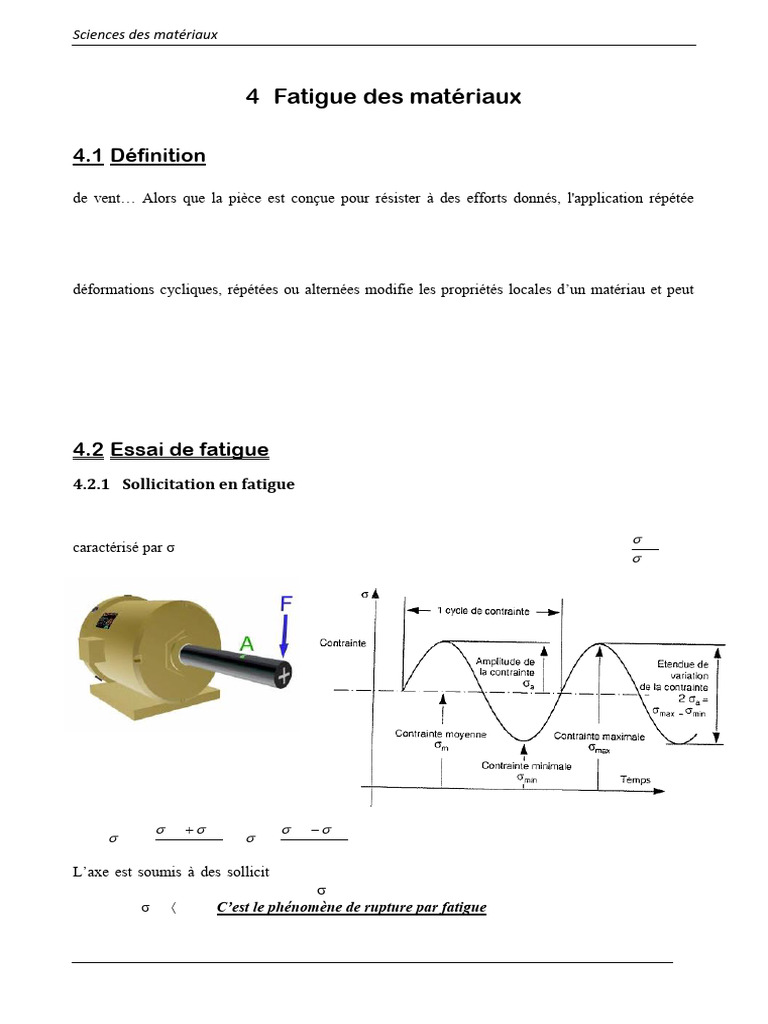 Fatigue des matériaux et courbe de Wöhler | PDF | Fatigue (matériau ...