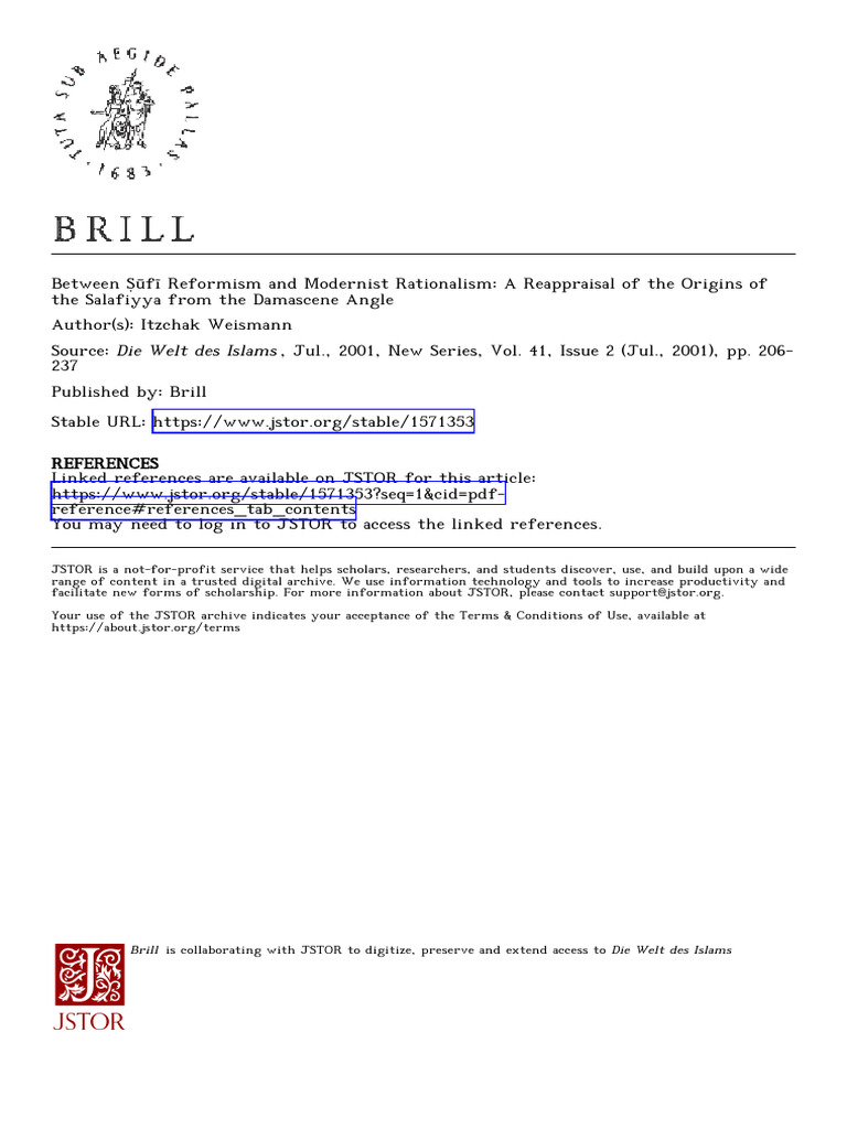 Weismann FReformismModernist 2001 | PDF | Salafi Movement | Ulama
