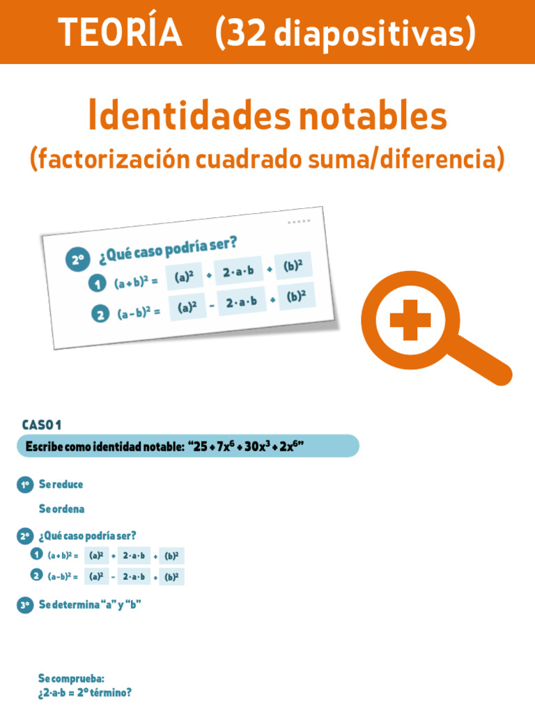 Teoria de identidades notables | PDF