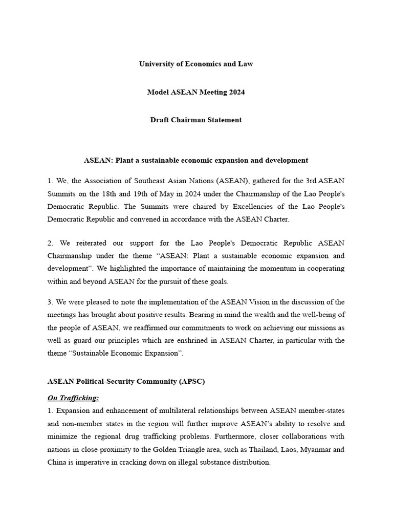 Uelmam 2024 - Draft Chairman Statement | PDF | Climate Change ...