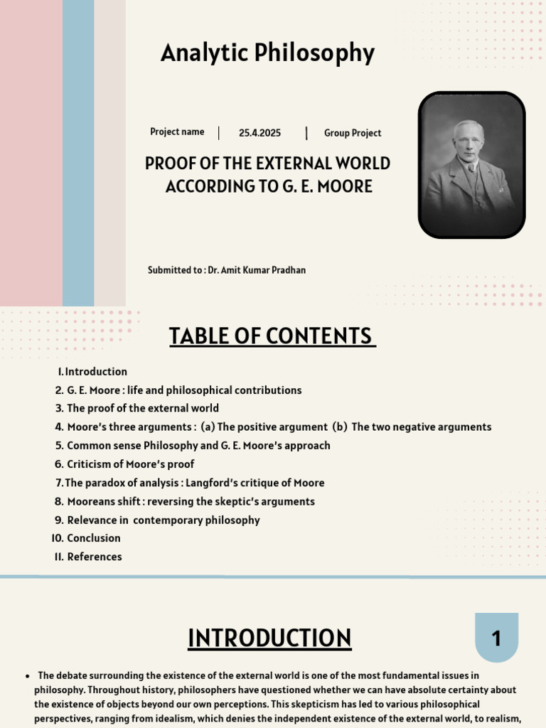 Moore's Proof of External Reality | PDF | Idealism | Reality