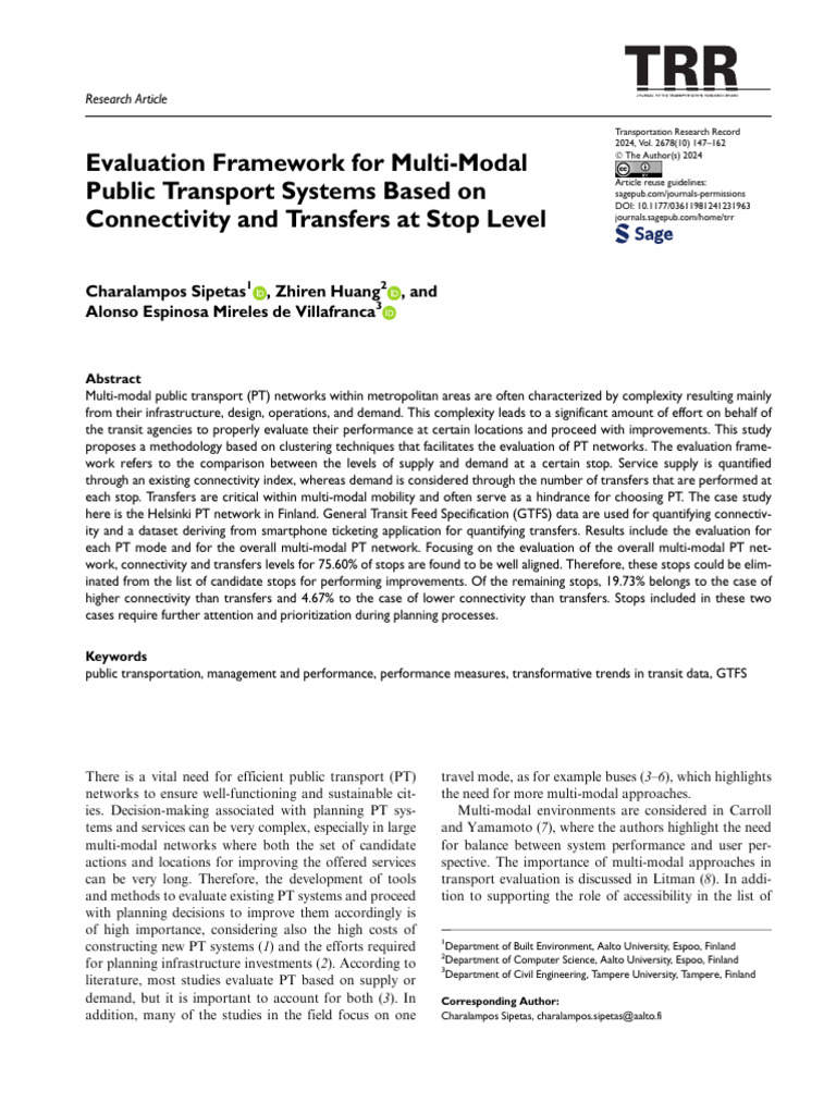 Evaluating Multi-Modal Transport Systems | PDF | Cluster Analysis ...