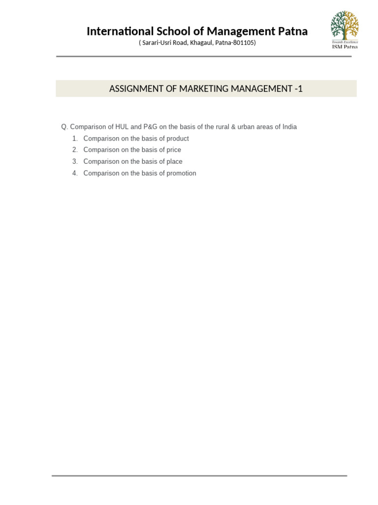 HUL vs P&G: Urban & Rural Marketing Analysis | PDF