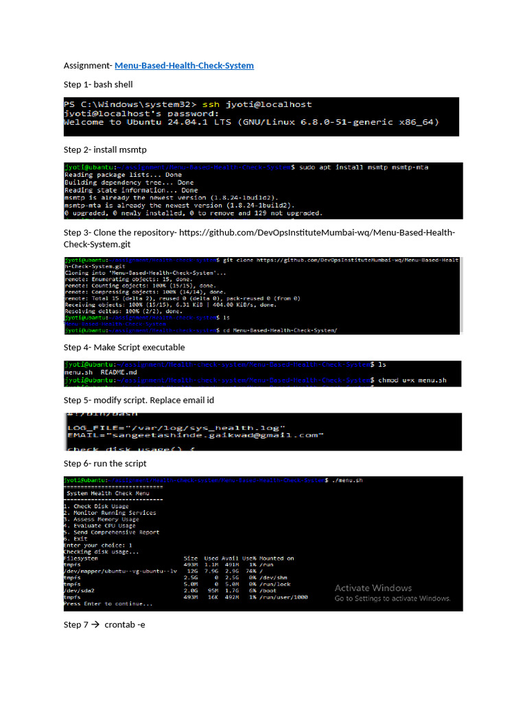 Health Monitoring and Reporting Script | PDF | Computer Engineering | Unix
