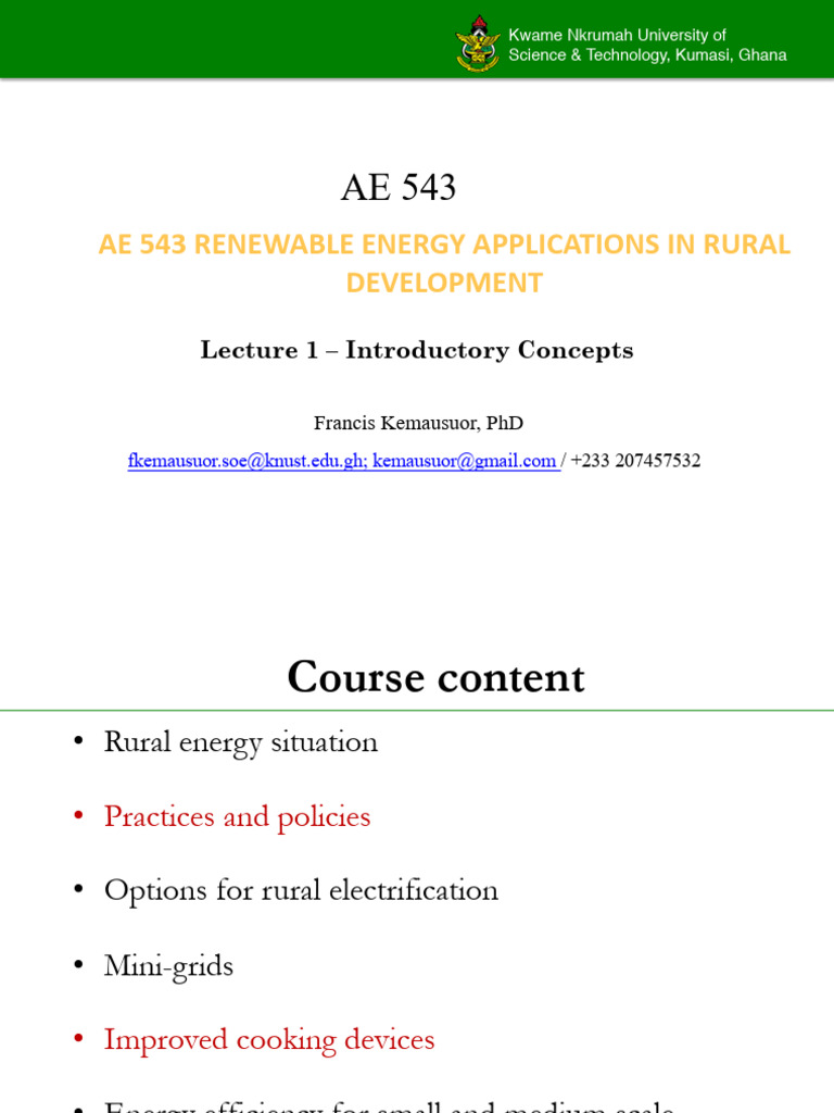 AE 543 Lecture 1 - Introductory Concepts 2024 | PDF | Solar Power ...