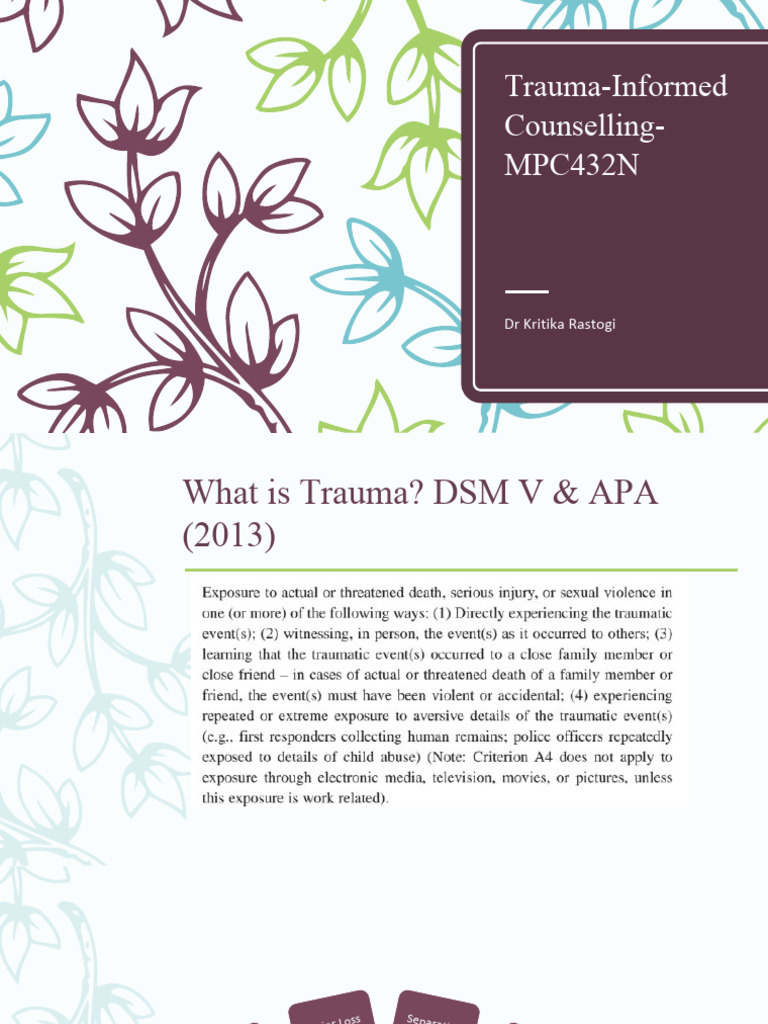 Understanding Trauma and Its Impact | PDF | Psychological Trauma ...