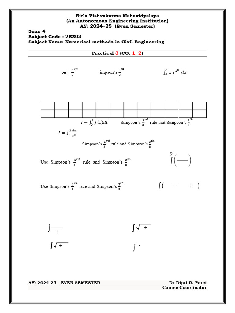6.3. Practical 3 - 2BS03-2425 | PDF | Analysis | Mathematical Concepts