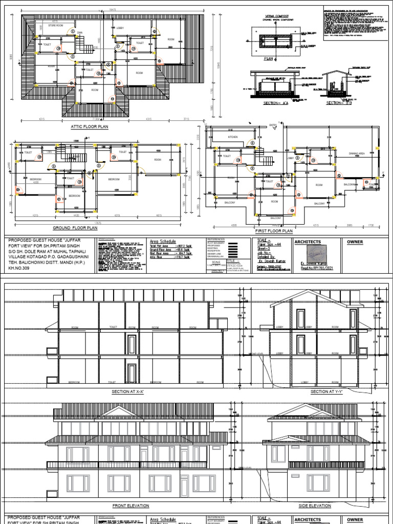 Guest House Plans for Juffar Fort View | PDF | Sewerage | Sanitation