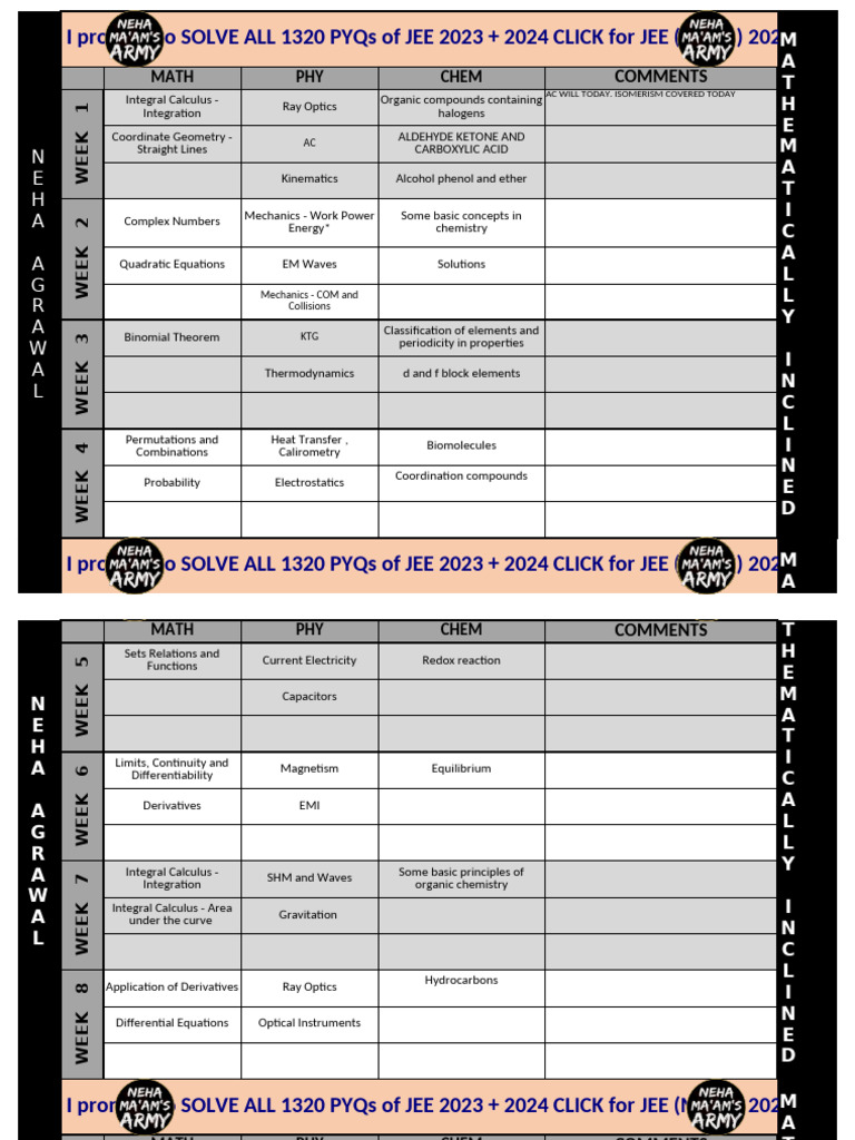 JEE 2023-2025 Study Plan Overview | PDF | Integral | Line (Geometry)