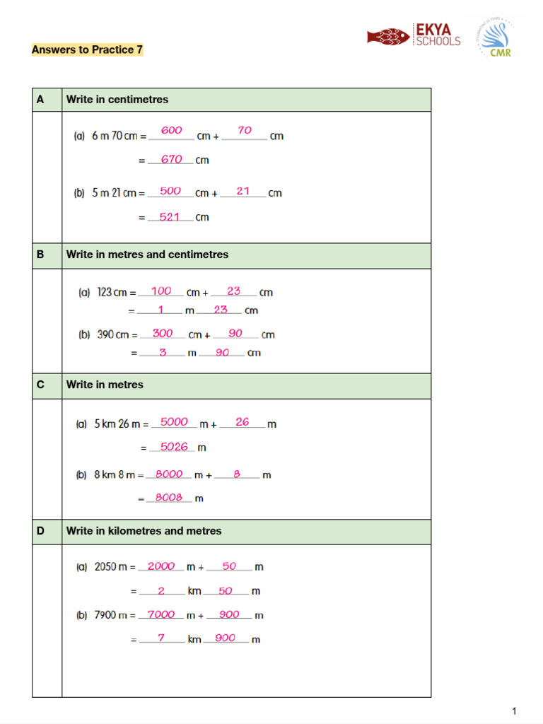 Lesson 7 Worksheet Answer Key | PDF