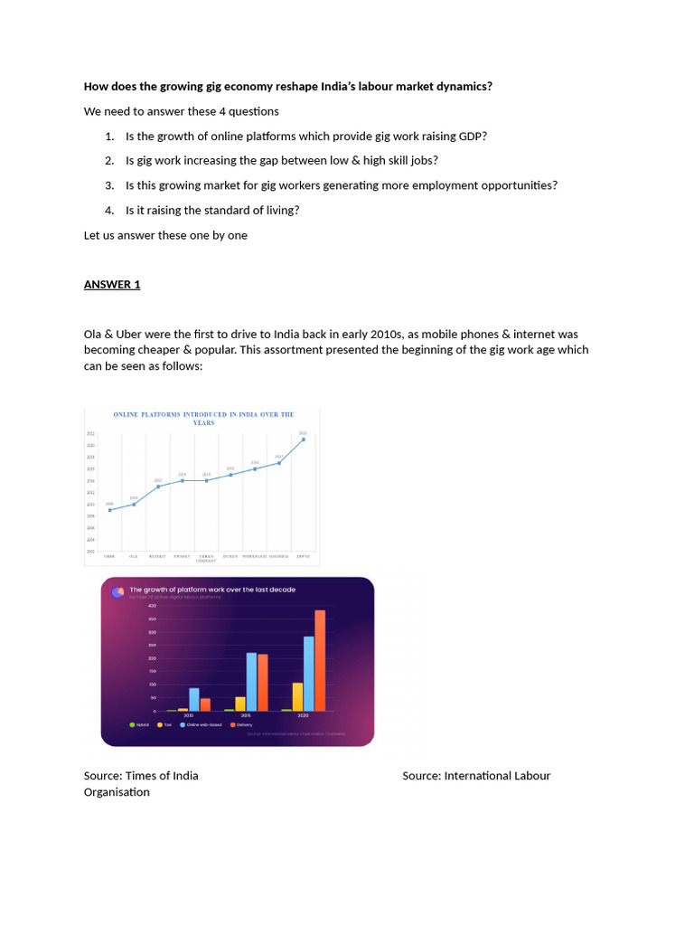 How Does The Growing Gig Economy Reshape India | PDF | Cost Of Living ...