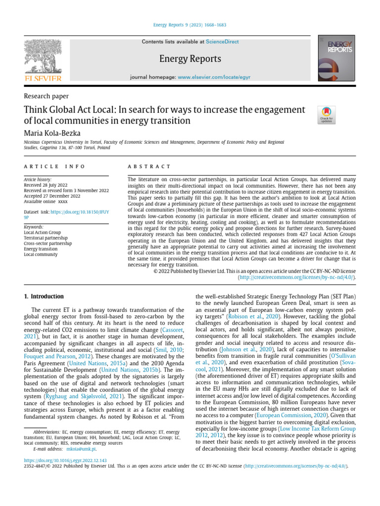 Engage Communities in Energy Transition | PDF | Energy Conservation ...