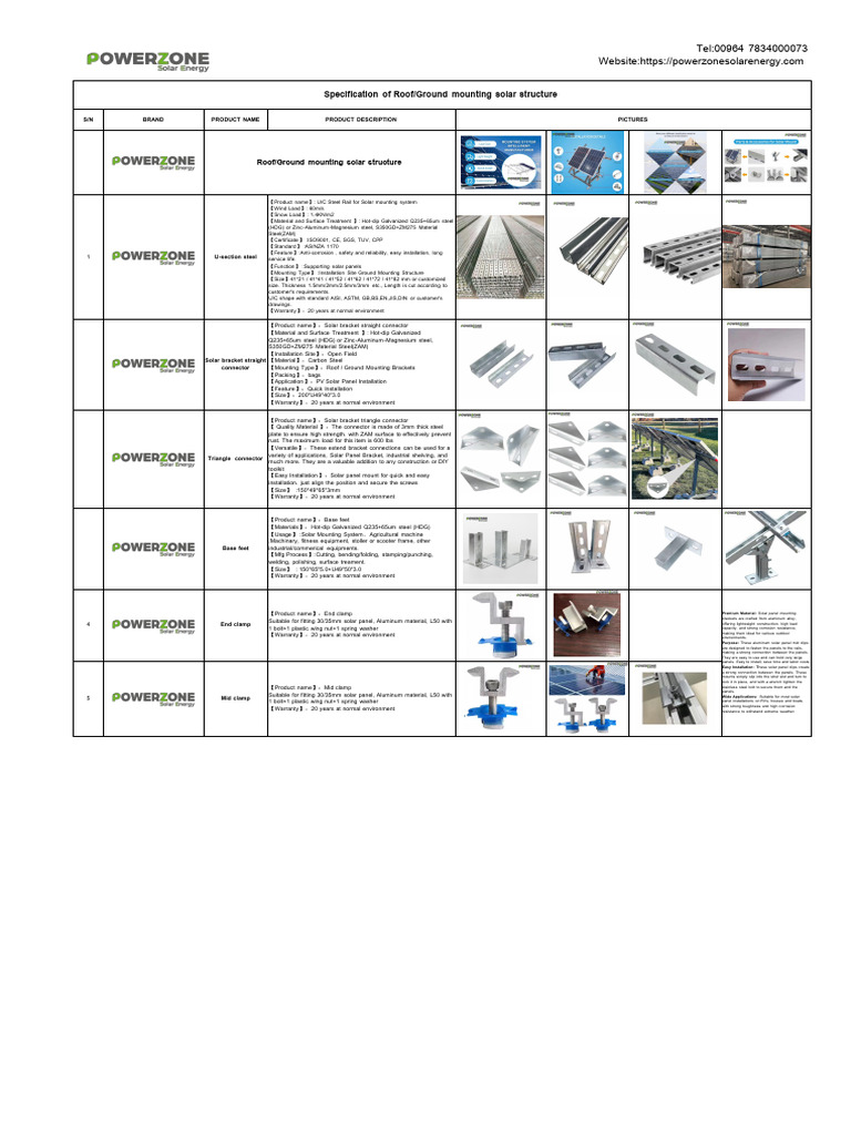 Powerzone Products Specification (1) - 250502 - 160438 | PDF | Steel ...