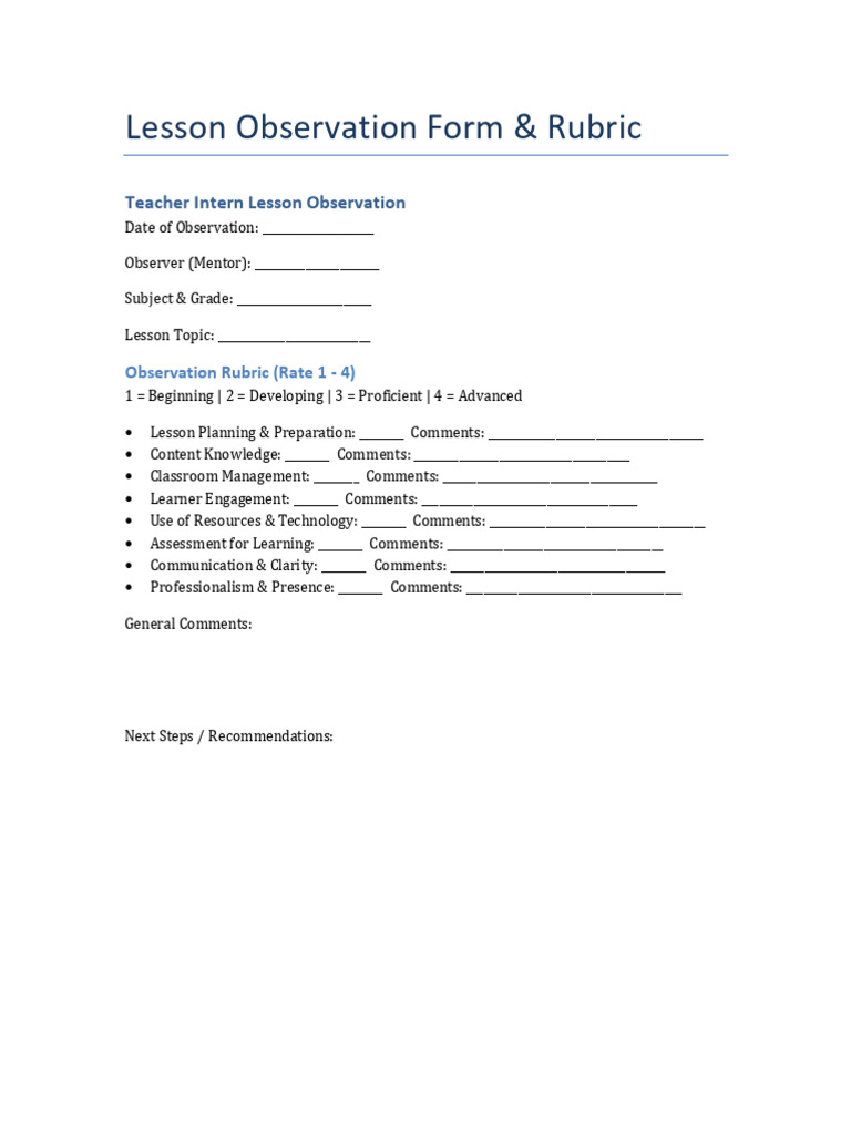 Lesson_Observation_Form | PDF