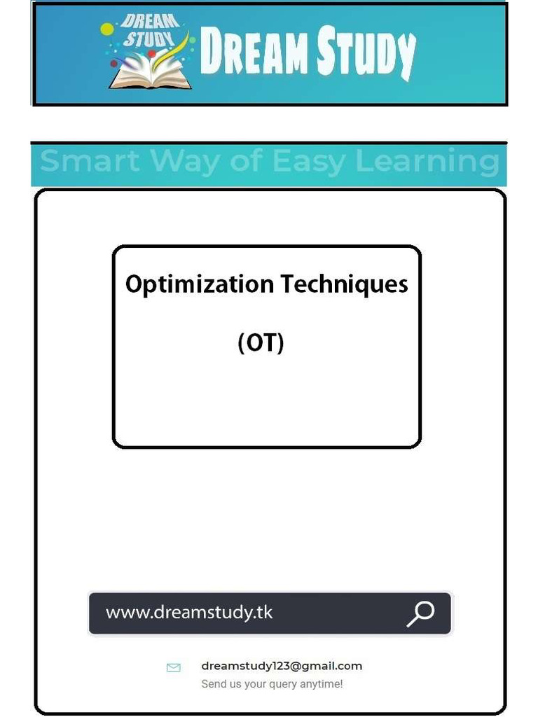 Full Optimization Techniques Notes (WWW - Dreamstudy.tk) | PDF