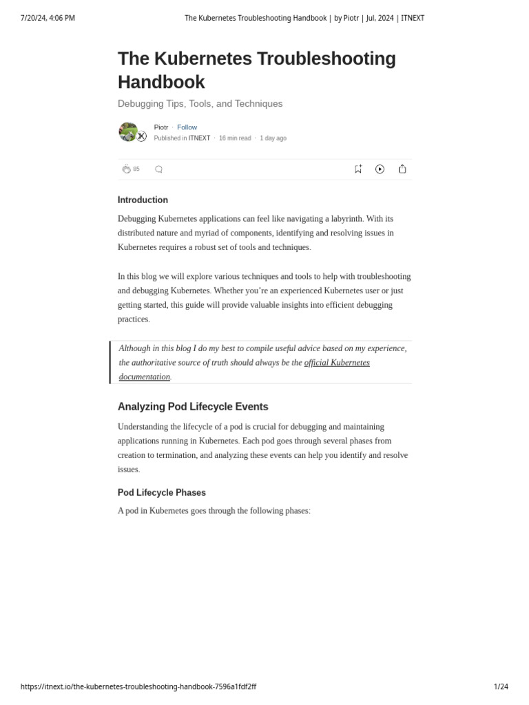 Kubernetes Troubleshooting Guide | PDF | Domain Name System | Computing