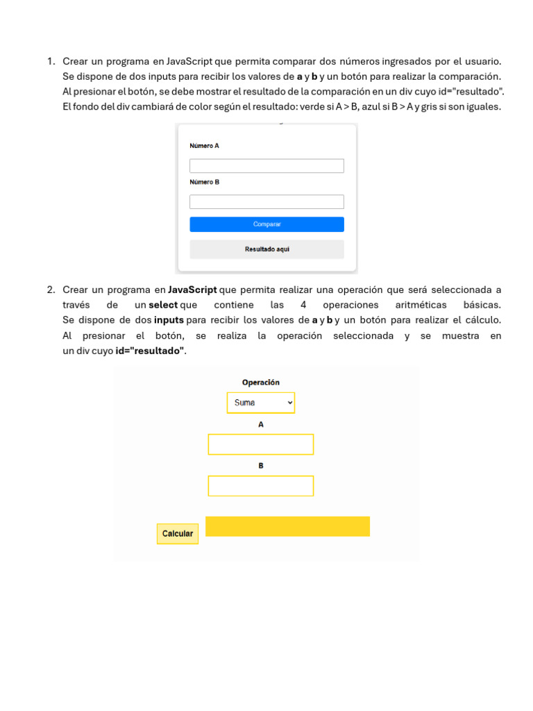 Comparador y Calculadora en JavaScript | PDF