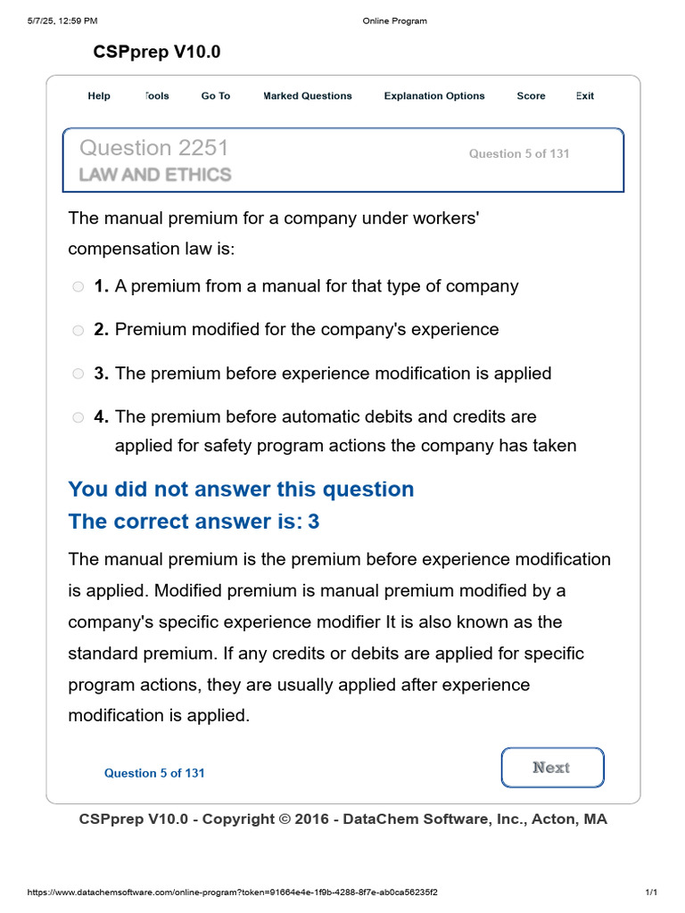 The Correct Answer Is: You Did Not Answer This Question 3: Law and ...
