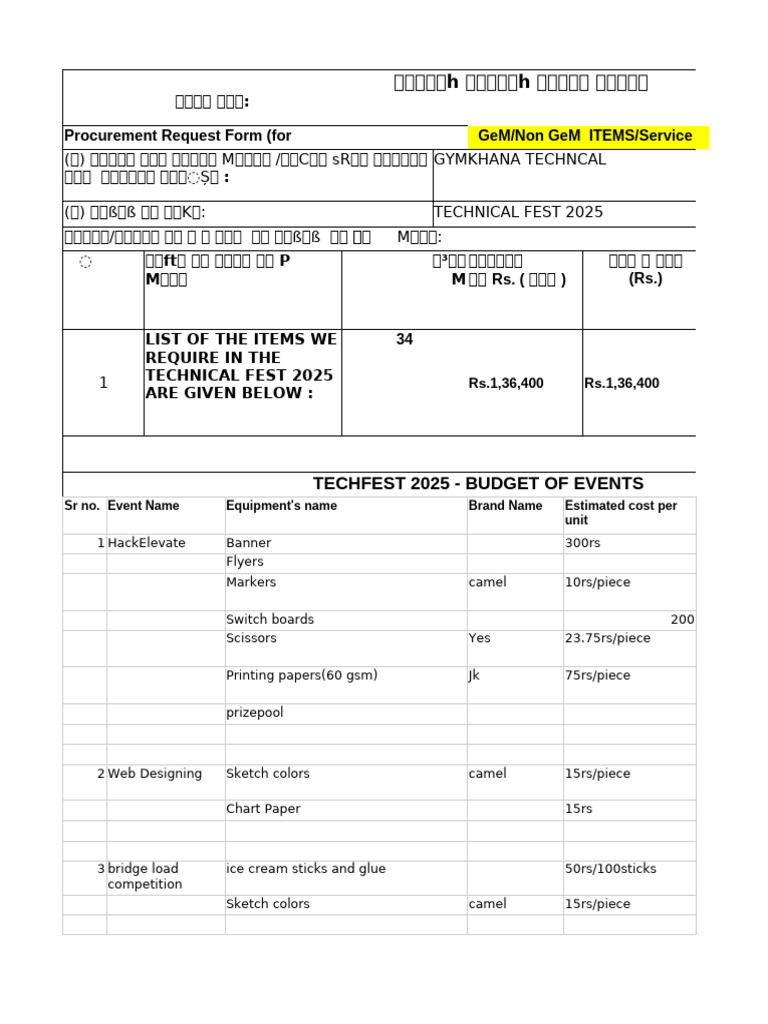 Procurement Blank Form-4 | PDF