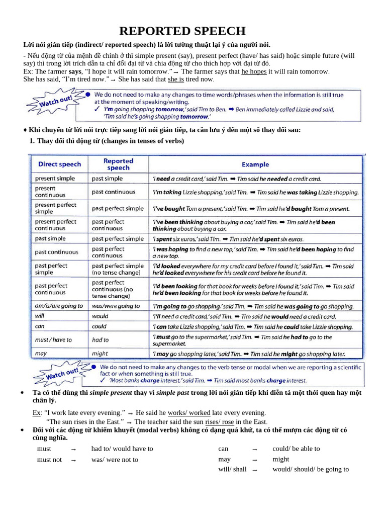 Reported Speech | PDF