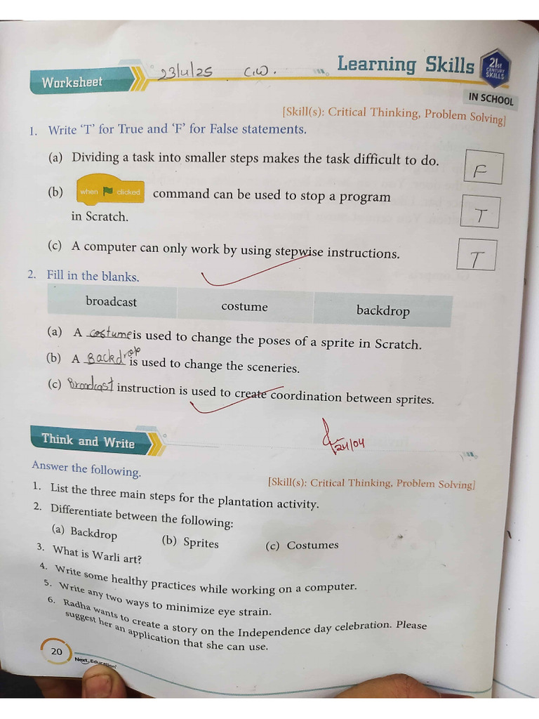 Bookwork Chap-1 Computer Class 4th | PDF